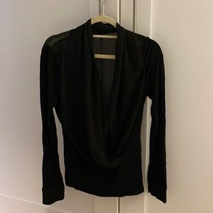 Fate long sleeve open front drape top